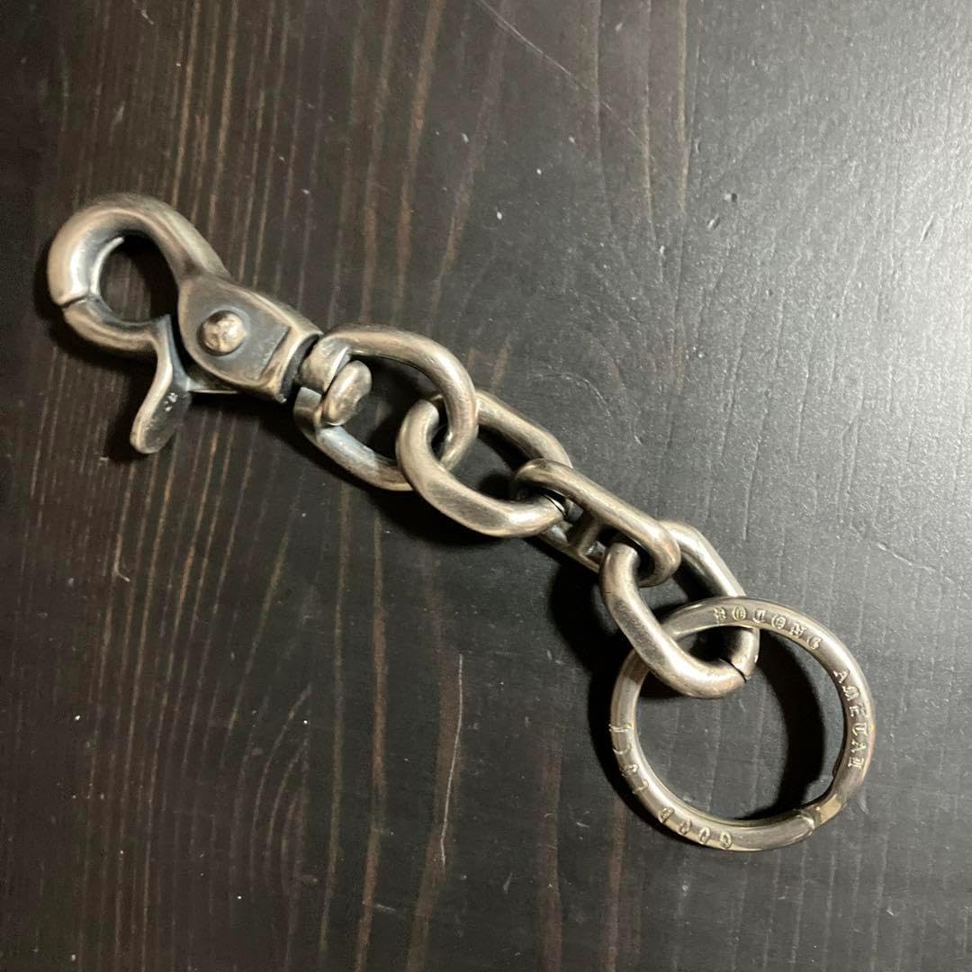 ブラス製　シルバーメッキキーチェーン　新品未使用！刻印入り二重リング付き ブラス製 シルバーメッキキーチェーン 刻印入り二重リング付き